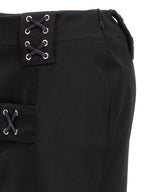Alessandra Rich Black Wool Midi Skirt