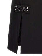 Alessandra Rich Black Wool Midi Skirt