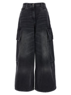 Palm Angels Gray Cotton Cargo Shorts
