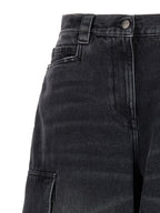 Palm Angels Gray Cotton Cargo Shorts