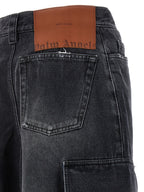 Palm Angels Gray Cotton Cargo Shorts