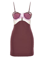 Nensi Dojaka Purple Viscose Short Dress