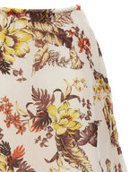 Zimmermann Multicolor Linen Midi Skirt