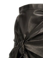 Alexander McQueen Black Lamb Leather Long Skirt