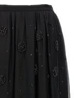 Max Mara Black Silk Midi Skirt