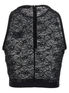 Alessandra Rich Black Polyamide Sleeveles T-Shirt