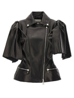 Alexander McQueen Black Lamb Leather Sleeveless Jacket