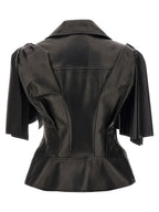 Alexander McQueen Black Lamb Leather Sleeveless Jacket