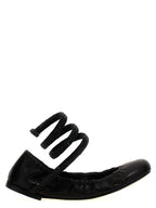 RENE CAOVILLA Black Lamb Leather Ballet Flats