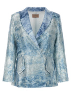 LE TWINS Blue Polyester Blazer