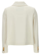 Kiton White Virgin Wool Full-Length Jacket