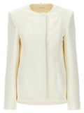 Sportmax White Polyester Full-Length Jacket