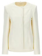 Sportmax White Polyester Full-Length Jacket