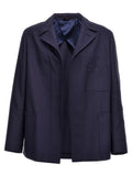 Blue Full-Length Virgin Wool Jacket