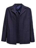 Blue Full-Length Virgin Wool Jacket