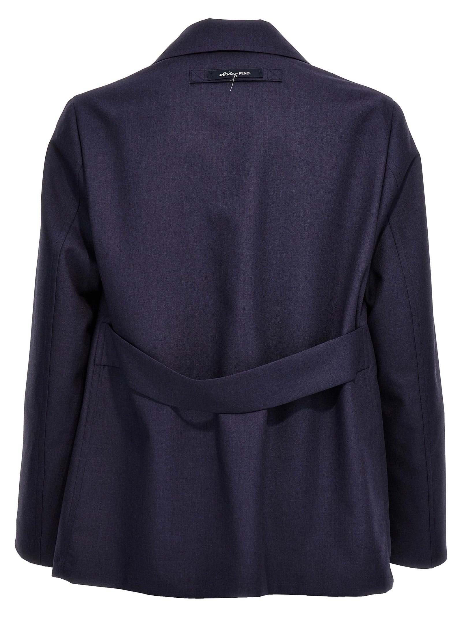 Blue Full-Length Virgin Wool Jacket