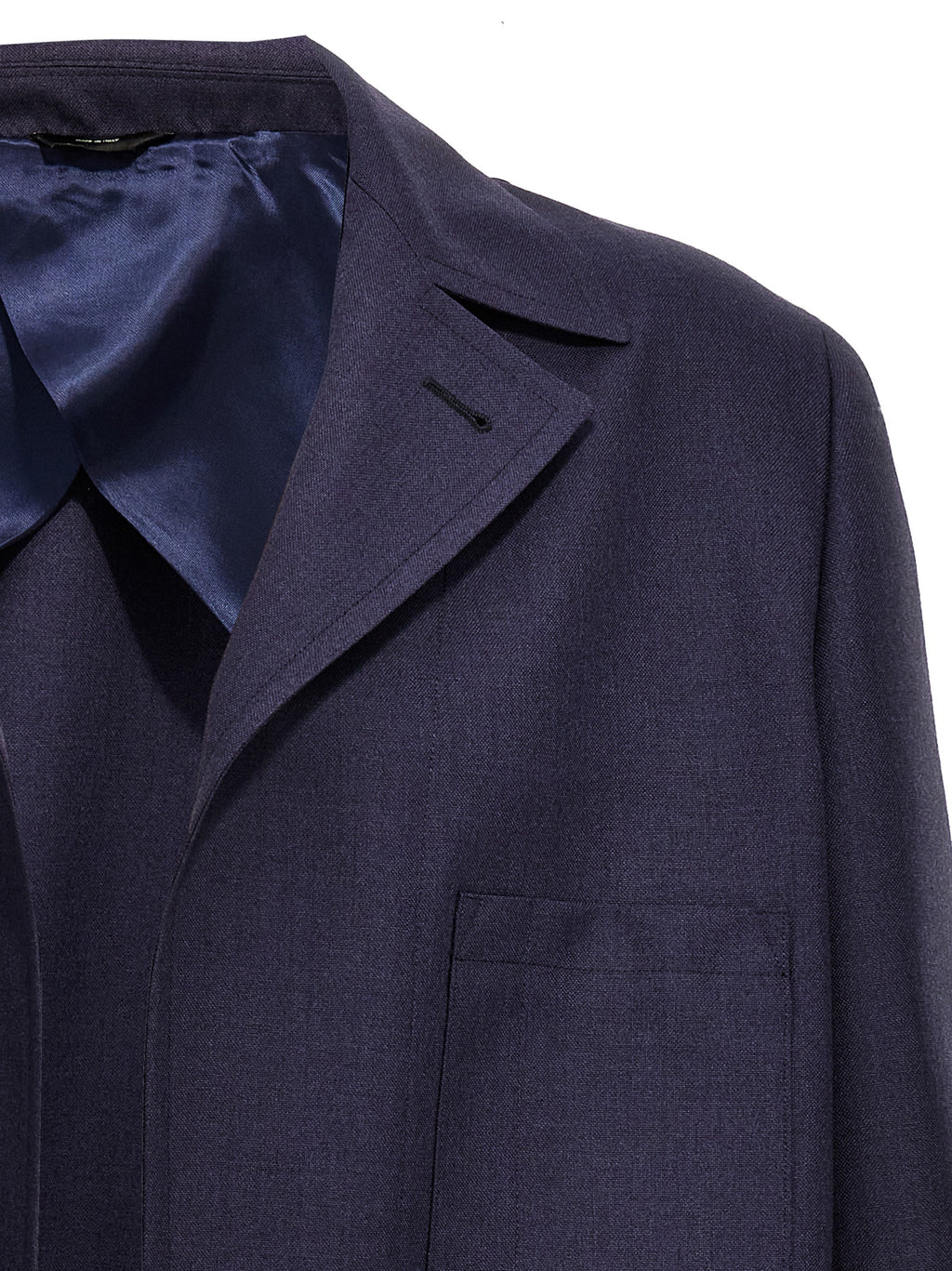 Blue Full-Length Virgin Wool Jacket