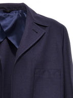 Blue Full-Length Virgin Wool Jacket