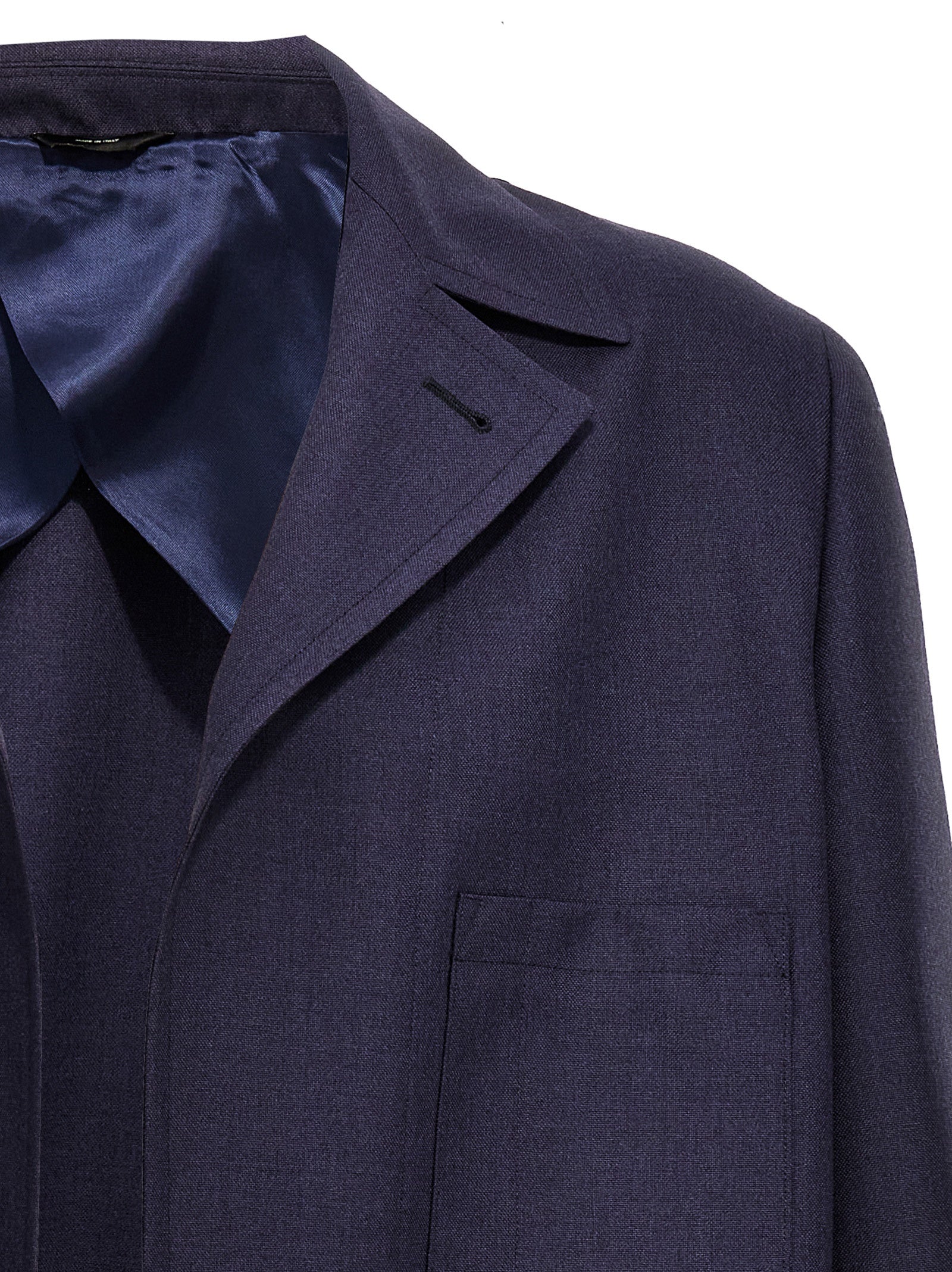 Blue Full-Length Virgin Wool Jacket