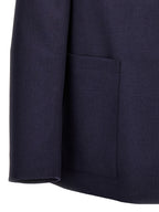 Blue Full-Length Virgin Wool Jacket