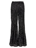 LE TWINS Black Polyester Flared Pants