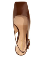 Brown Goatskin Mid Heel Pumps