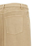 Tory Burch Beige Cotton Midi Skirt