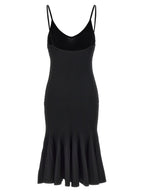 Khaite Black Viscose Midi Dress
