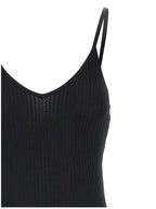 Khaite Black Viscose Midi Dress
