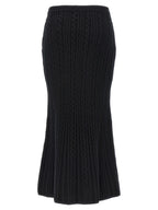 Alessandra Rich Black Wool Mini Skirt