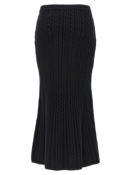 Alessandra Rich Black Wool Mini Skirt