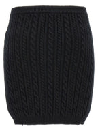 Alessandra Rich Black Wool Long Skirt