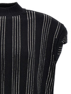 The Attico Black Cotton Short Dress