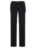 Darkpark Black Cotton Straight-Leg Jeans
