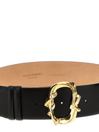 Alexander McQueen Black Cowhide Regular Belt