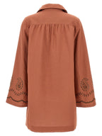 Fortela Bordeaux Cotton Short Dress