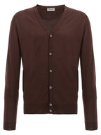 JOHN SMEDLEY Brown Wool Cardigan