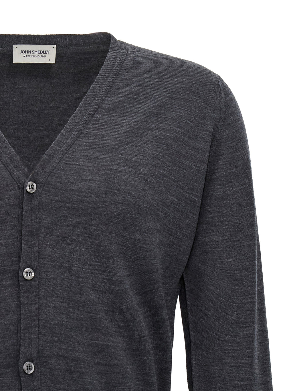 JOHN SMEDLEY Gray Wool Cardigan