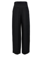 Khaite Black Viscose Casual Pants