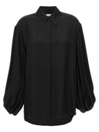 Khaite Black Cupro Blouse