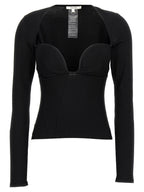 Nensi Dojaka Black Viscose Tank Tops
