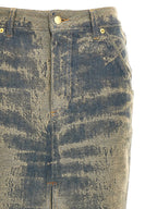 Darkpark Blue Cotton Mini Skirt