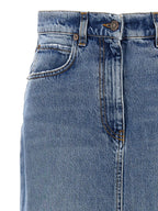 Fortela Blue Cotton Mini Skirt