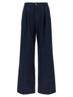 Fortela Blue Cotton Casual Pants