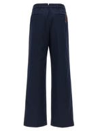Fortela Blue Cotton Casual Pants