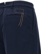 Fortela Blue Cotton Casual Pants