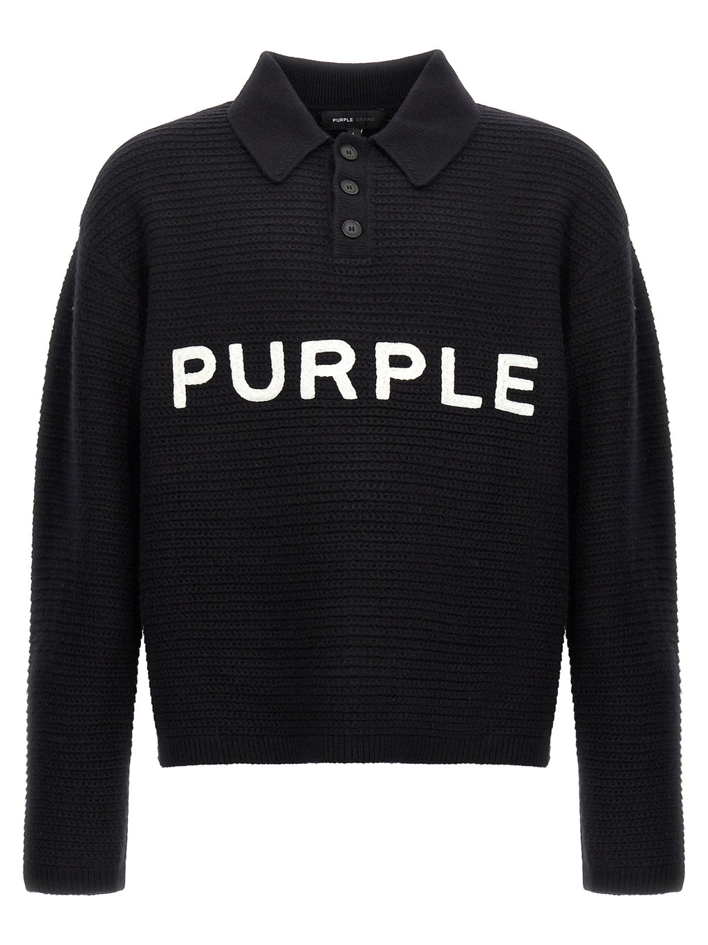 PURPLE Black Wool Cardigan