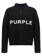 PURPLE Black Wool Cardigan