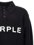 PURPLE Black Wool Cardigan