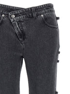 Alexander McQueen Black Cotton Flared Jeans